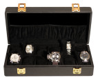 F�rvaringsbox f�r 12st klockor Svart skinnimitation.
