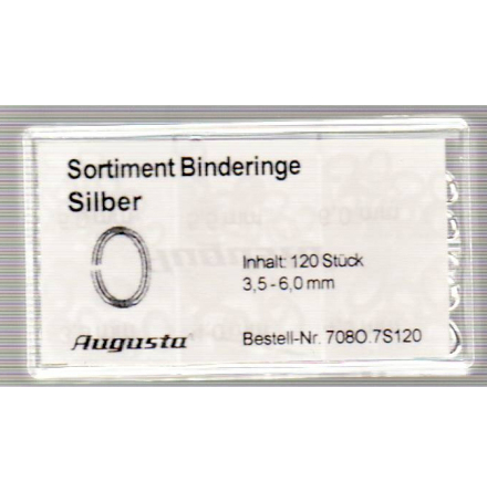 SORT. BINDRINGAR SILVER 3,5-6mm, 120 st.