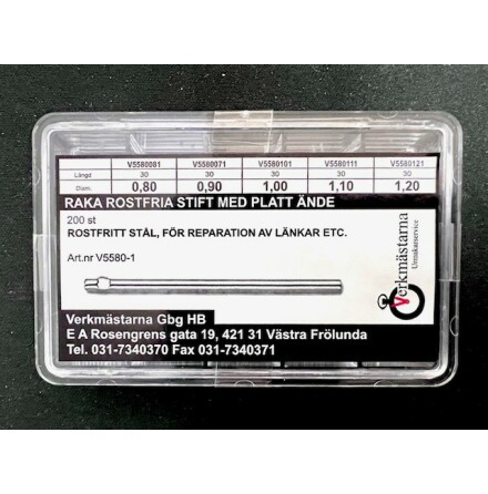 SORT. ROSTFRIA STIFT PLATT ND 200 st