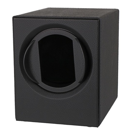 KLOCKSNURRA I SVART SKINN, ETT UR Batteridrift