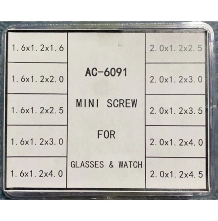 SORT. SKRUV 1000 styck, stj�rnskruv G�nga 1,2 mm, skalle 1,6 &amp; 2,0 mm
